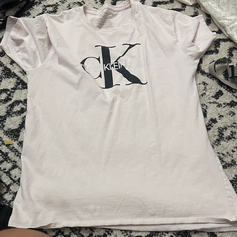 Calvin Klein Soft Pink Tee with Black Logo